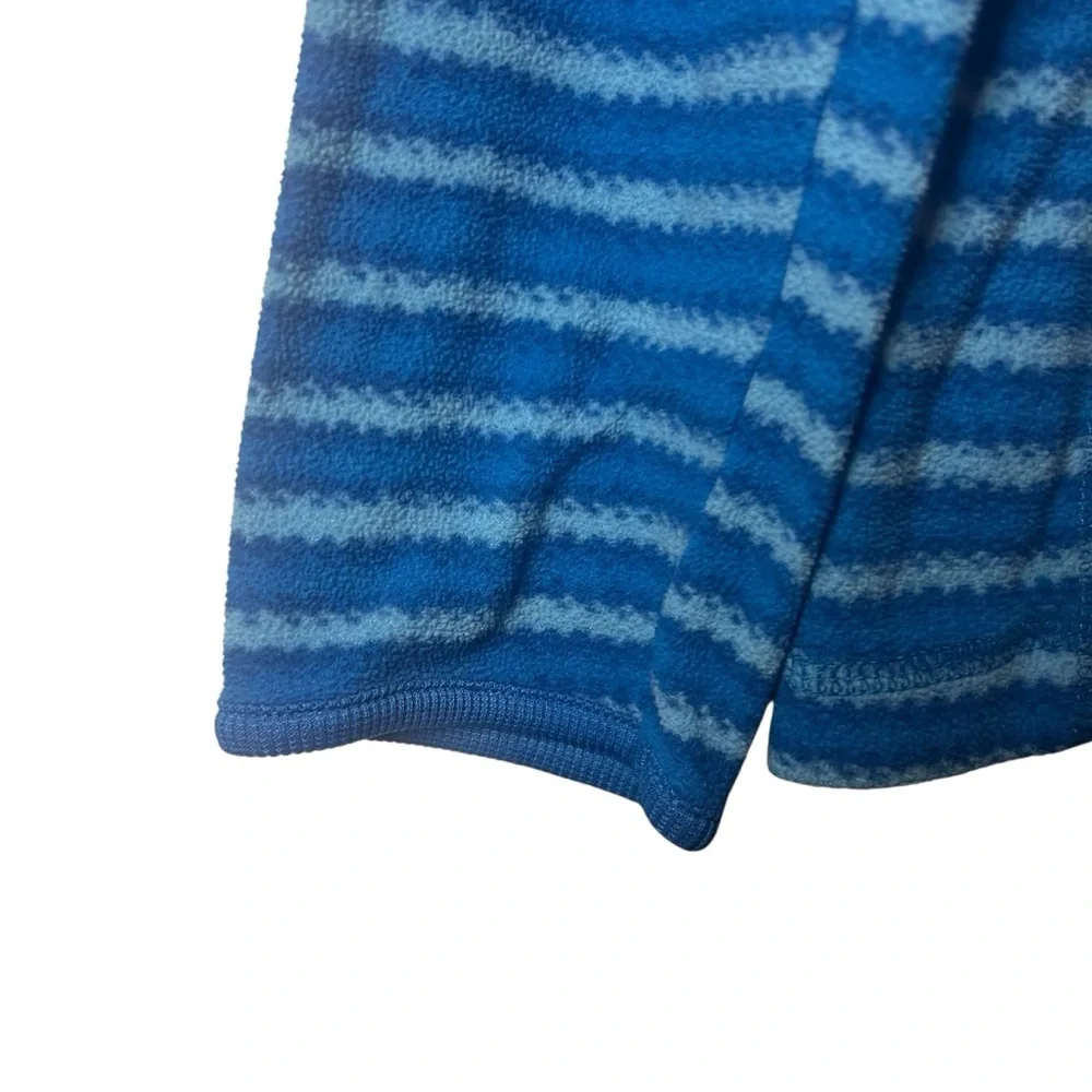 Columbia Blue Striped 1/4 Zip Pullover Lightweight Fleece Women L